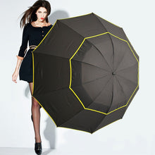 Load image into Gallery viewer, 130cm Big Top Quality Umbrella Men Rain Woman Windproof Large Paraguas Male Women Sun 3 Floding Big Umbrella Outdoor Parapluie
