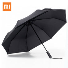 Load image into Gallery viewer, Xiaomi Automatic black folding umbrella windproof waterproof UV umbrella men and women shade in summer and winter
